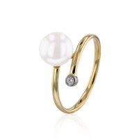Luna-Pearls - 005.1029 - Ring - 750/-Roze goud met Akoya...