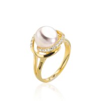 Luna-Pearls - 005.1100 - Ring - 750/-Geel goud met...