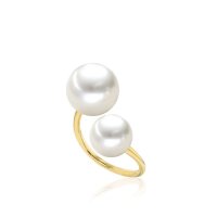 Luna-Pearls - 008.0577 - Ring - 750/-Geel goud met...