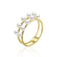Luna-Pearls - 008.0615 - Ring - 750/-Geel goud met...